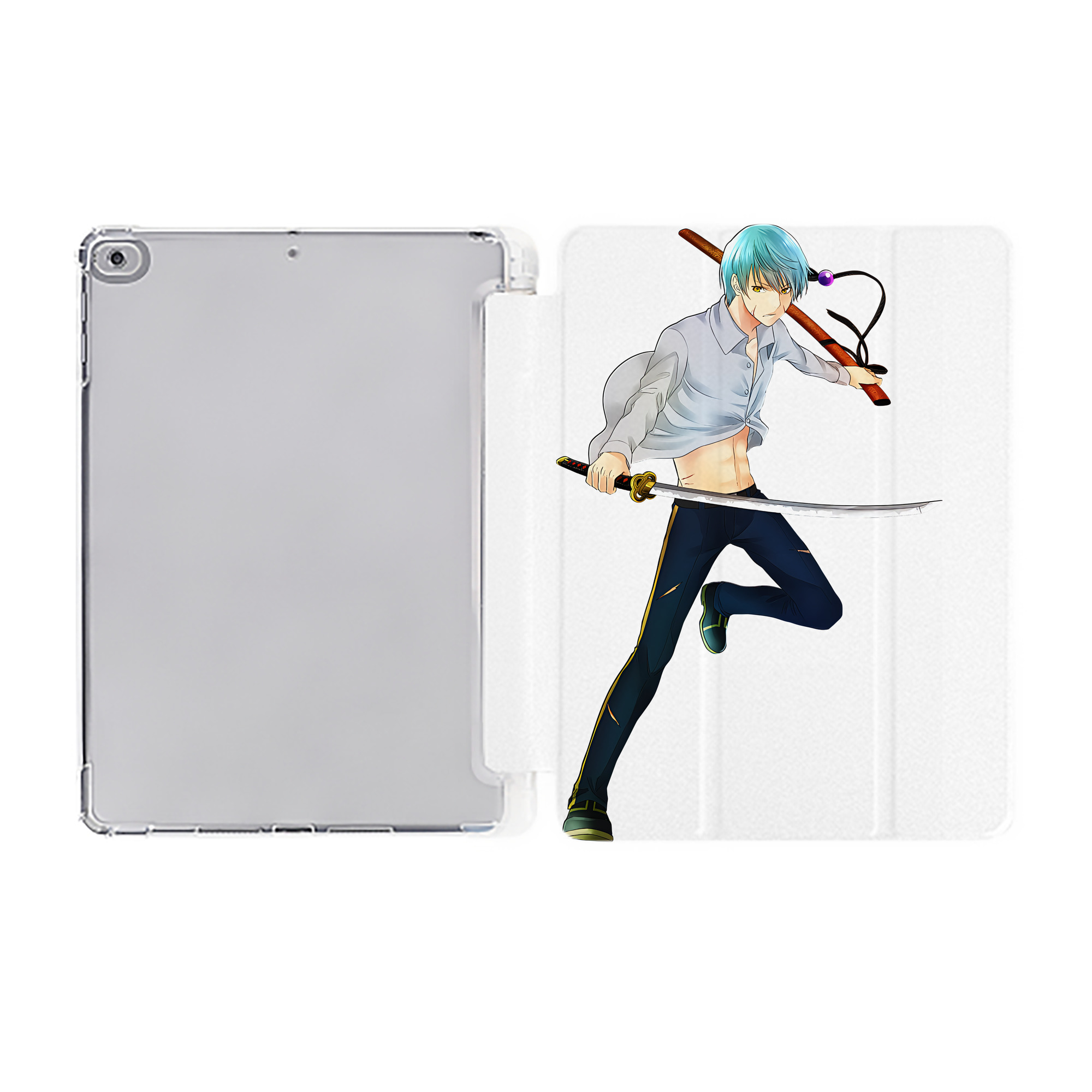 （画像用） 刀剣乱舞 Touken Ranbu IPad ケース ペン収納付き 三つ折りスタンド PUレザー×シリコン 対応機種9.5/10.5/10.9インチ
